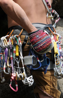 rock on climbing gear